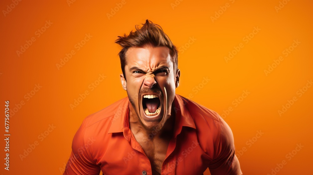 young man screaming