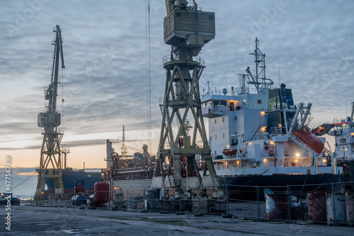 industrial areas of the shipyard in Szczecin in Poland