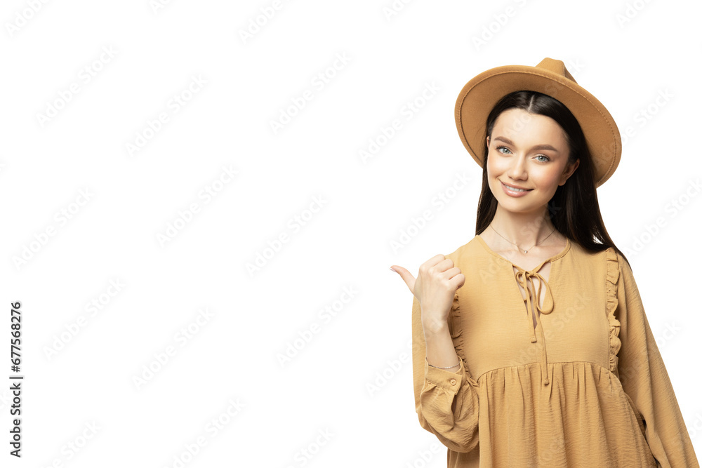 PNG,young brunette in a dress and hat, isolated on white background PNG,young brunette in a dress and hat, isolated on white background