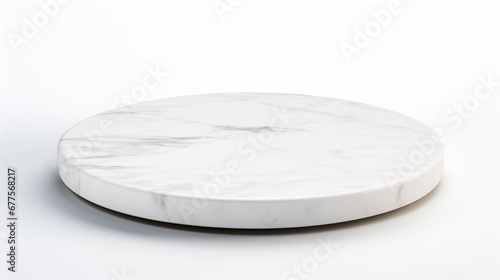 White empty marble table top isolated on white background