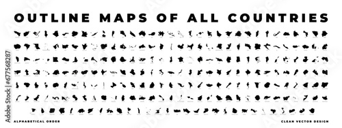 Maps of all countries vector illustrations
