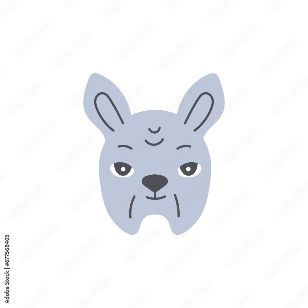 Funny French Bulldog head vector illustration. Cartoon puppy face on white background. Hand drawn flat design. Funny French Bulldog head vector illustration. Cartoon puppy face on white background. Hand drawn flat design.