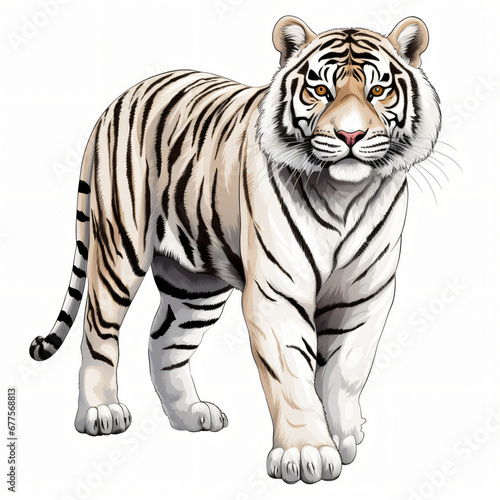 White Tiger Clipart isolated on white background © Riya