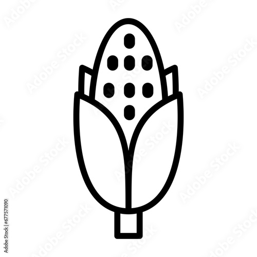 Maize, cereal grain, Zea mays, sweetcorn, kernel icon and easy to edit.