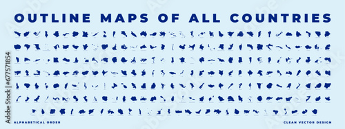 Maps of all countries vector illustrations