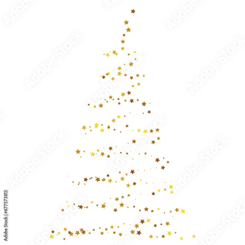 Christmas Tree Star Confetti Golden Glitter. Xmax Holiday Concept.