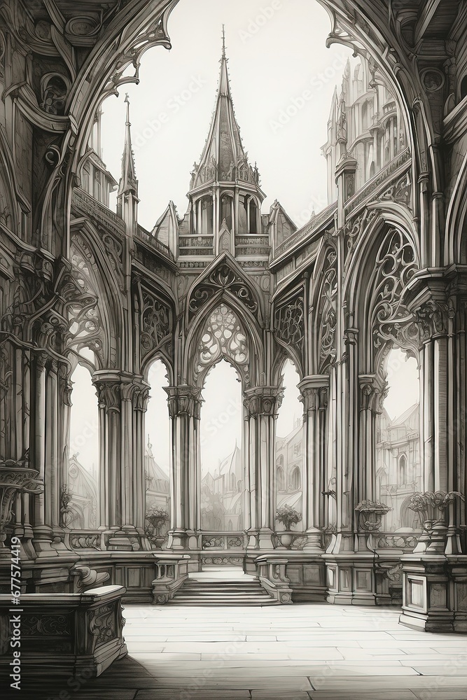Illustration of Gothic architecture
