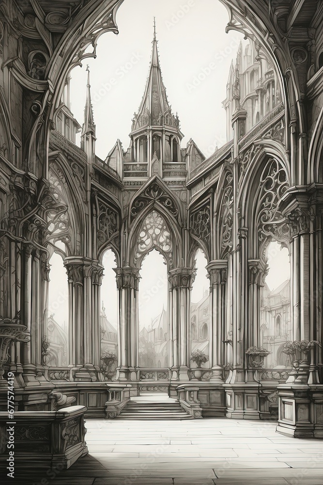 Illustration of Gothic architecture
Illustration of Gothic architecture