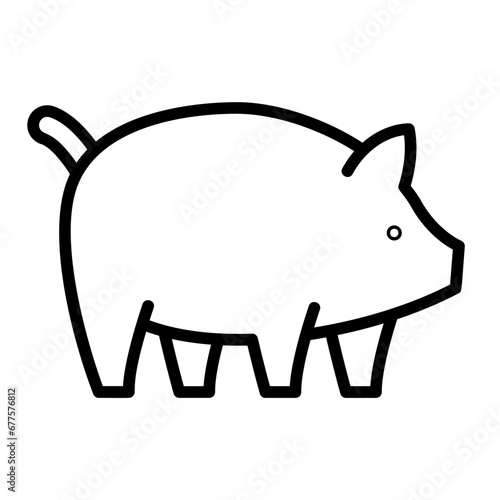 Swine, hog, porker, porcine, domestic pig icon and easy to edit.
