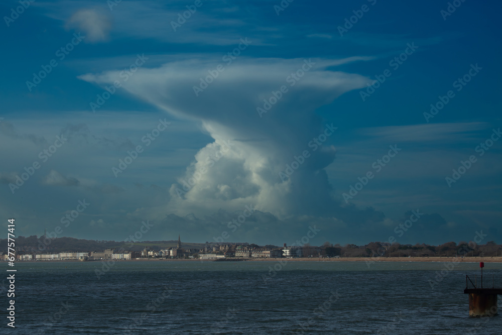 Cumulonimbus Incus (Anvil Cloud) forming over Weymouth UK