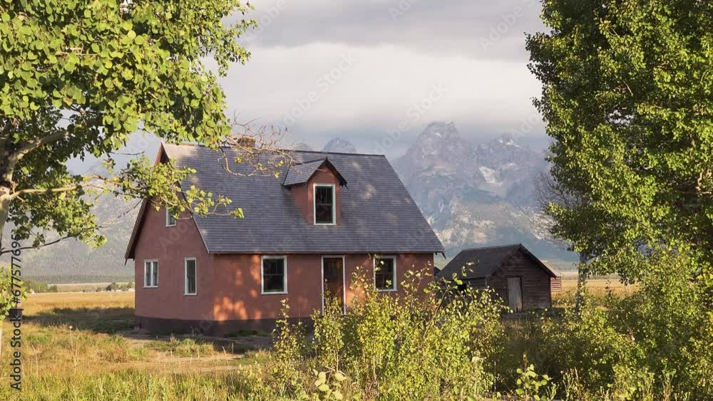 Building in Mormon Row, Grand Teton National Park, Wyoming, USA