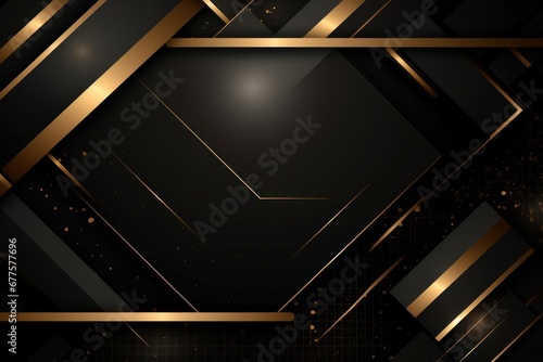 Luxury black and gold background, Generative AI