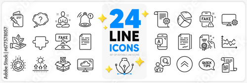 Icons set of Diagram chart, Inspect and Yoga line icons pack for app with Monitor settings, Document, Technical documentation thin outline icon. Organic product, Vaccination passport. Vector