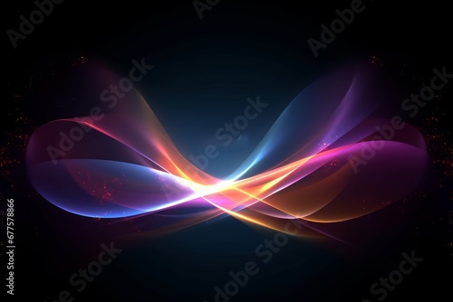Abstract magic light effect on black background, Generative AI