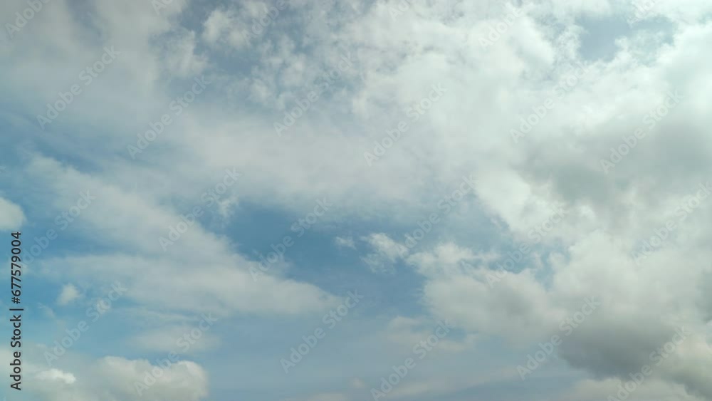Time lapse of many clouds floating in the breeze in a clear daytime sky. Time lapse of many clouds floating in the breeze in a clear daytime sky.