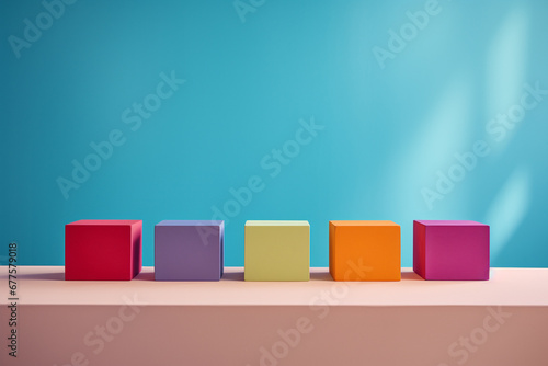 Fitness lifestyle product photography minimalistic style bright colours photo