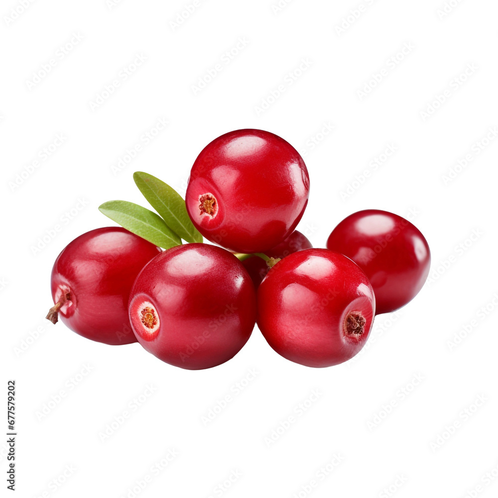 Cranberry fruits isolated on transparent background Cranberry fruits isolated on transparent background