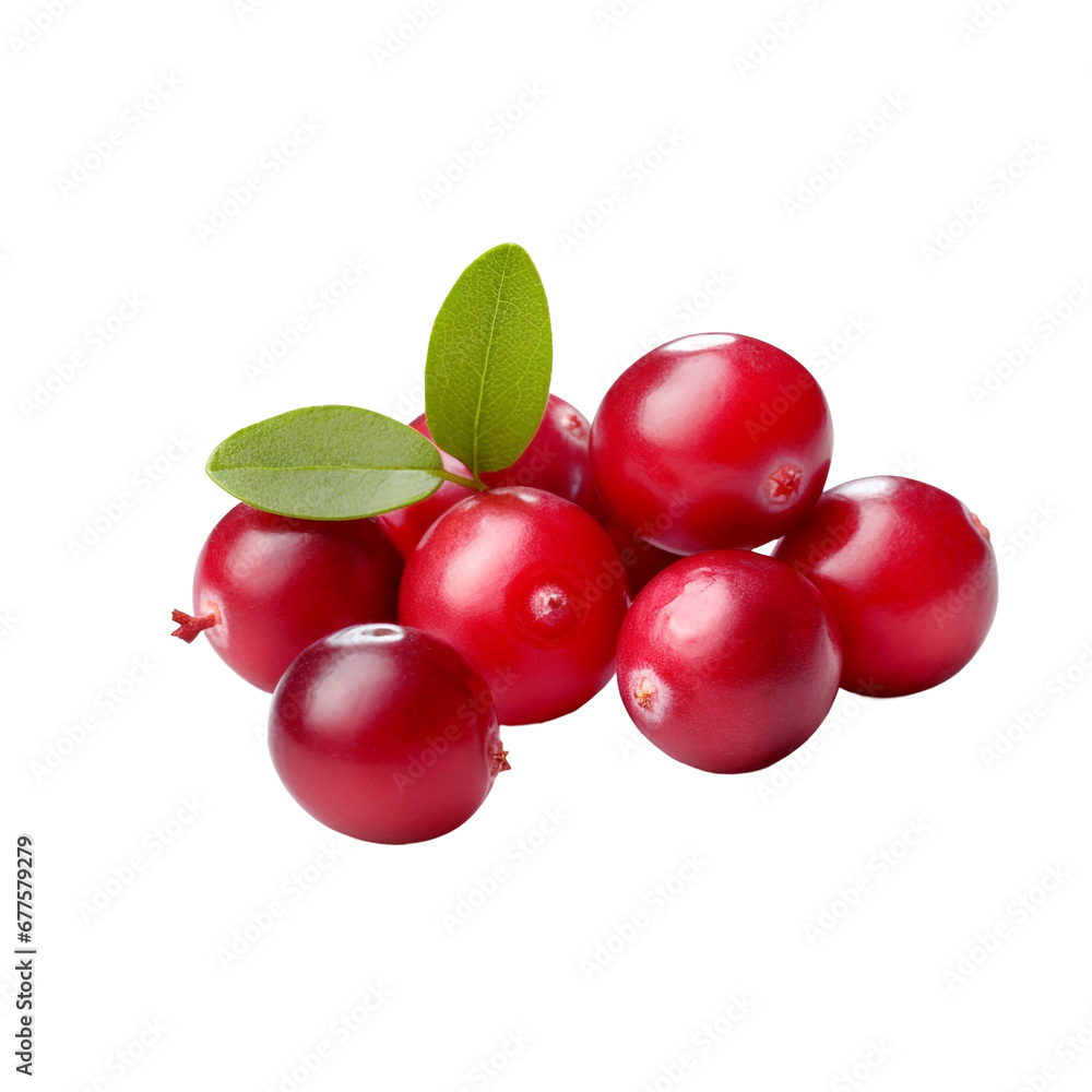 Cranberry fruits isolated on transparent background Cranberry fruits isolated on transparent background