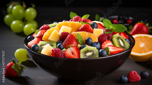 Healthy fresh fruit salad in a bowl
