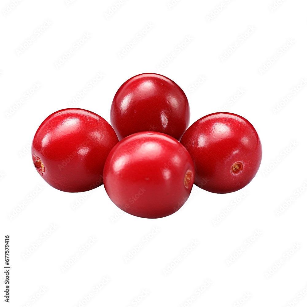 Cranberry fruits isolated on transparent background Cranberry fruits isolated on transparent background
