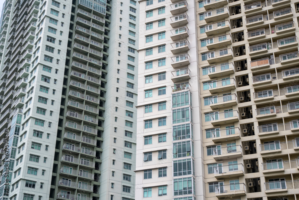 High residential building in Bonifacio Global City in Manila