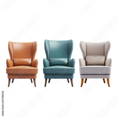 Cozy Modern Accent Chairs On Transparent background