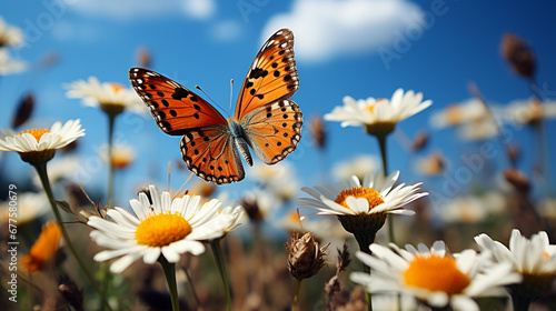 butterfly on flower HD 8K wallpaper Stock Photographic Image 
