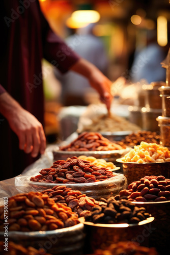 Dried fruits and nuts for sale at local bazaar in Istanbul  Turkey