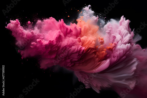 Pink powder explosion  photo