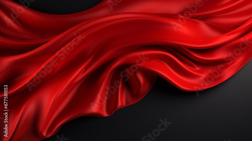 luxury red fabric isolated on black background