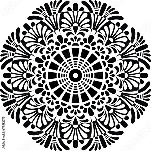 black and white chunri round design.