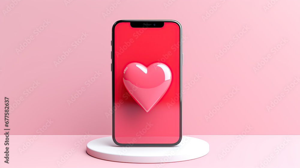 valentine's day design backdrop with phone valentine's day design backdrop with phone