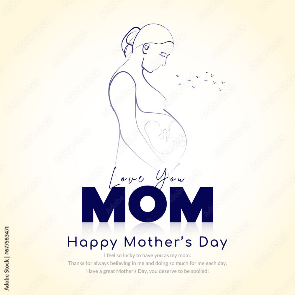 Happy mother's day greeting card design and creative social media post or web banner Happy mother's day greeting card design and creative social media post or web banner