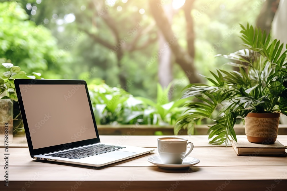 Workplace Serenity with Laptop and Coffee
Workplace Serenity with Laptop and Coffee