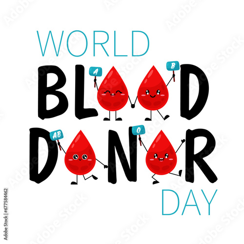 World Blood Donor Day. Banner for donor day. Blood.
