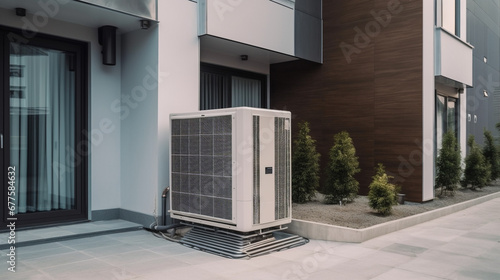 Air-source heat pump. AI Generated