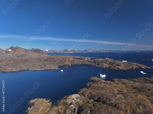 arctic icebergs melting on arctic ocean in greenland