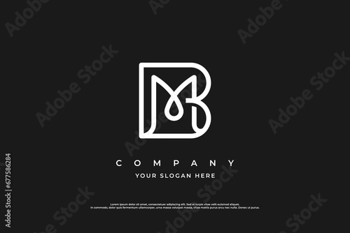 Initial Letter BM Logo or MB Logo Design Vector photo