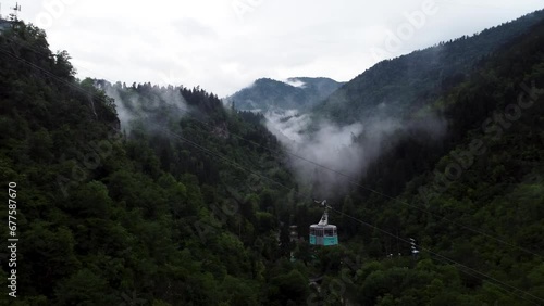 Old Cable Car Over The Mountain