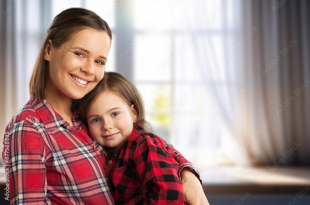 portrait happy parent and adorable child hugging portrait happy parent and adorable child hugging