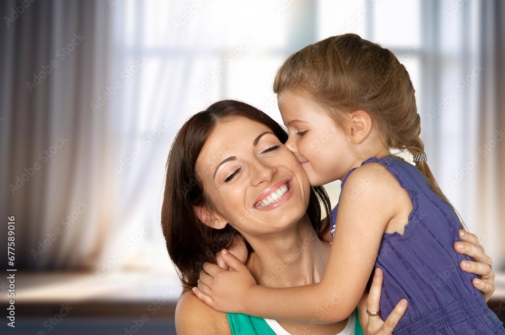 portrait happy parent and adorable child hugging portrait happy parent and adorable child hugging
