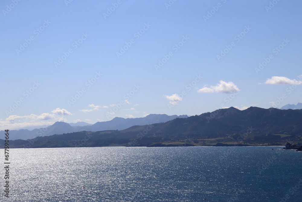 Landscape of Lastres bay in Asturias (Spain)