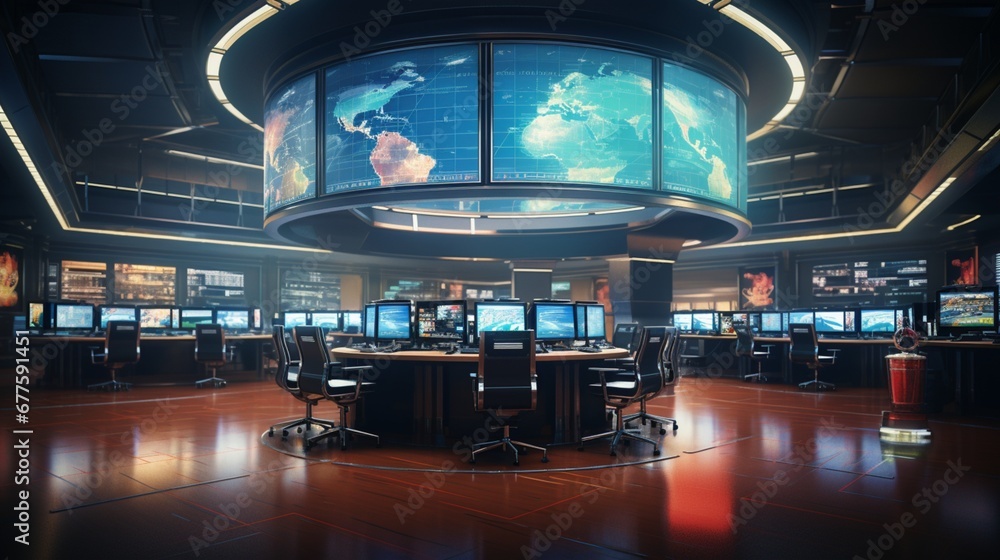 Explore a virtual trading floor filled with traders
