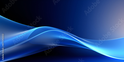 Blue Light Wave Background Image Abstract blue background with smooth shining lines on dark blue background and bright on edge Ai Generative
