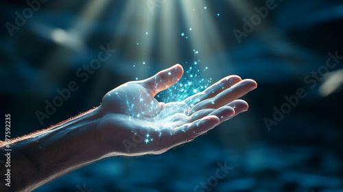 hand in the sky HD 8K wallpaper Stock Photographic Image 