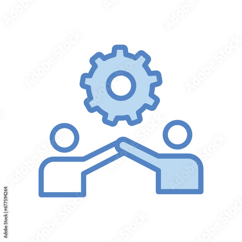 Teamwork icon isolate white background vector stock illustration.