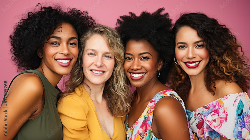 Fototapeta premium Women of different ethnicities and places of origin united.
