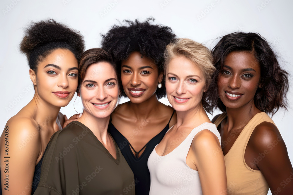 Obraz premium Women of different ethnicities and places of origin united.