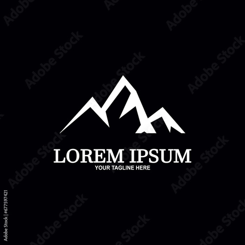 Mountain logo. Tourist mountain icon.