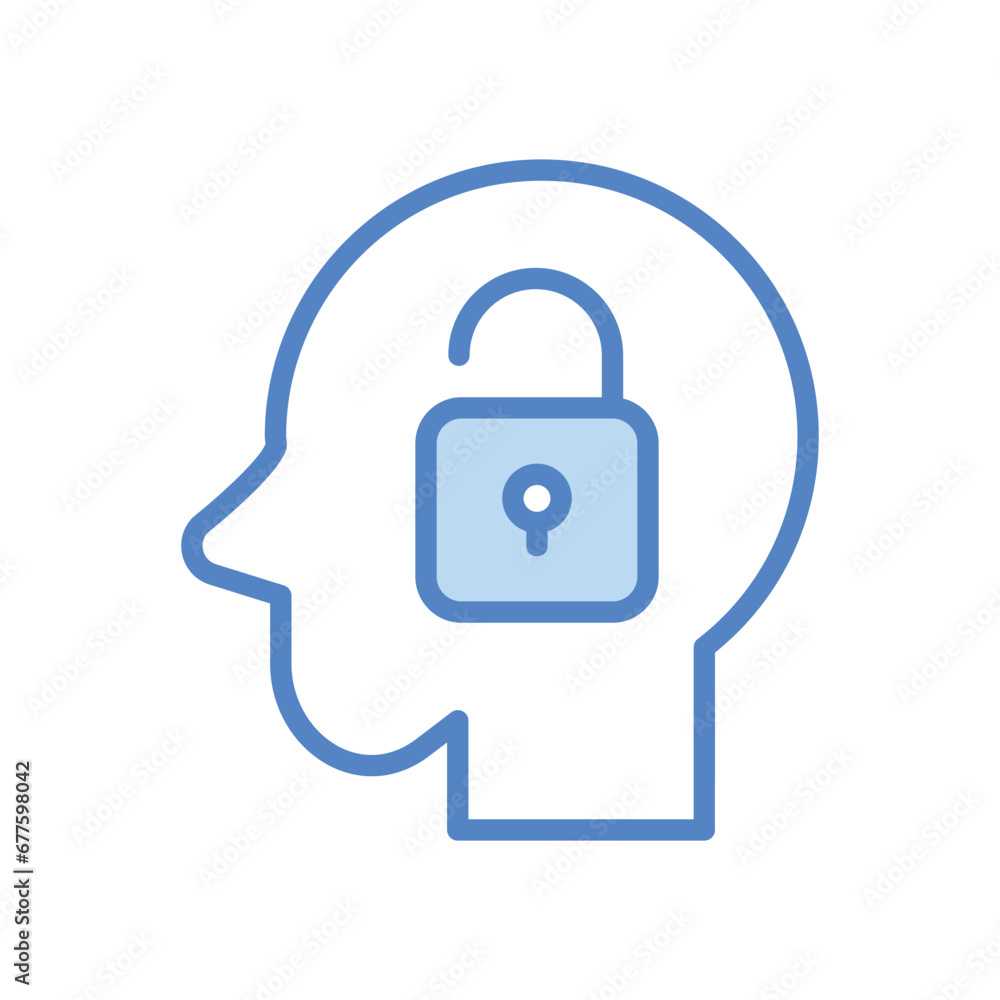 Open Minded icon isolate white background vector stock illustration. Open Minded icon isolate white background vector stock illustration.